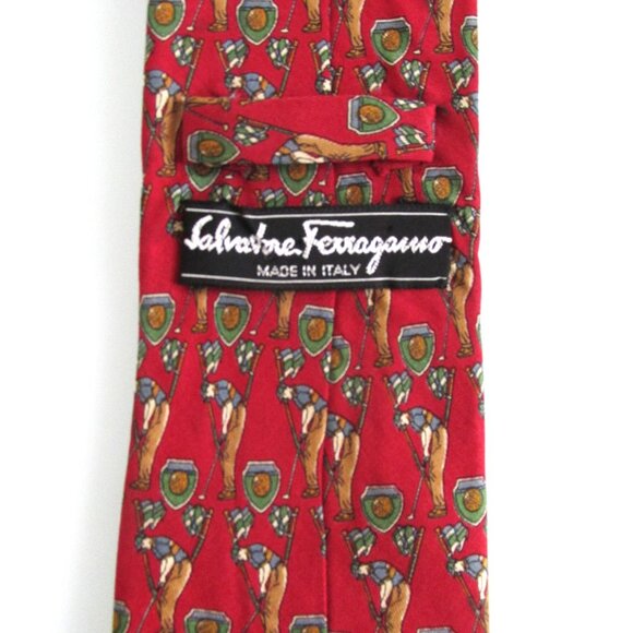 Salvatore Ferragamo Men's Golf Silk Tie - Picture 5 of 5